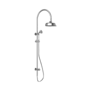 Nero York Twin Shower With White Porcelain Hand Shower, Chrome