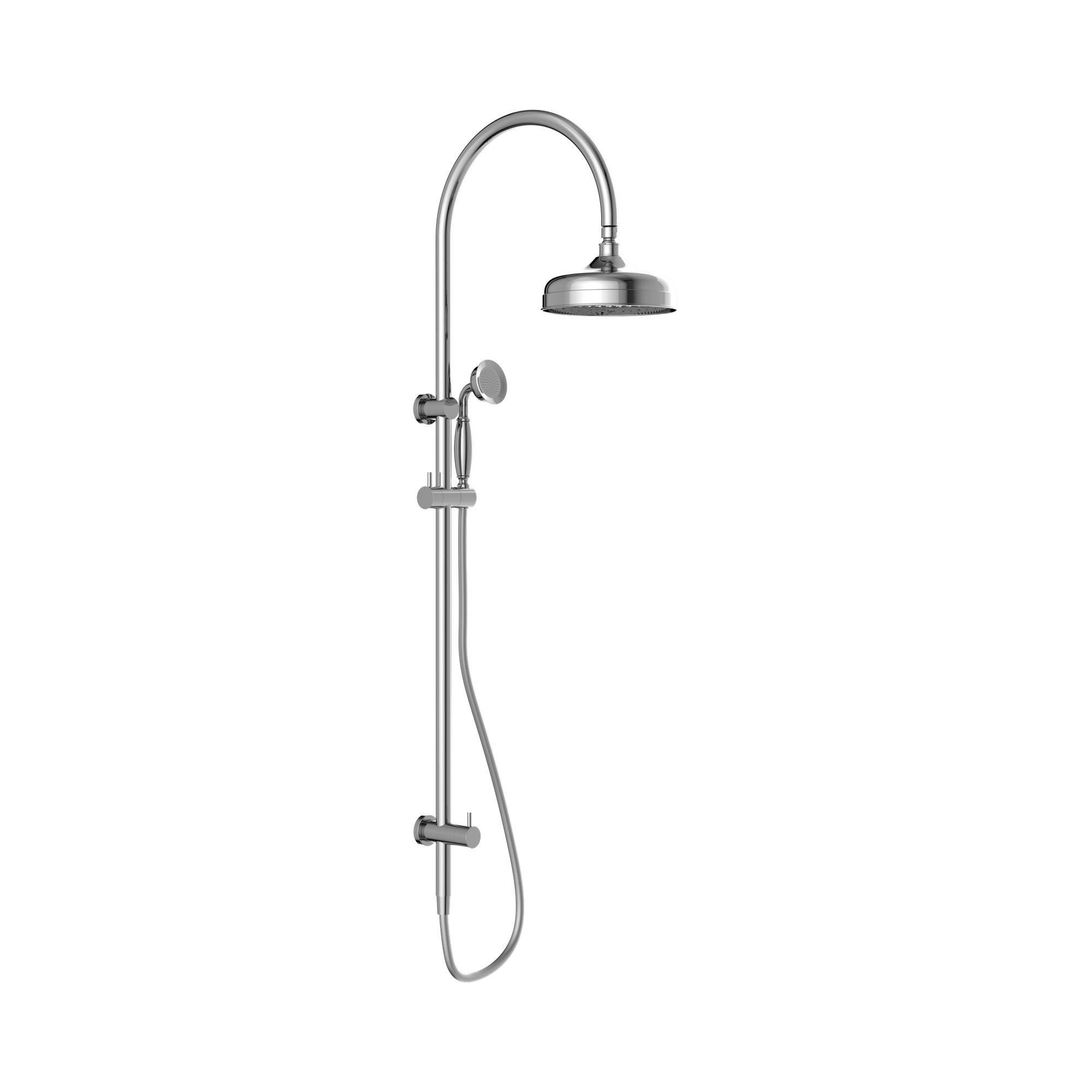Nero York Twin Shower With Metal Hand Shower, Chrome