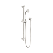 Nero York Shower Rail With White Porcelain Hand Shower, Brushed Nickel