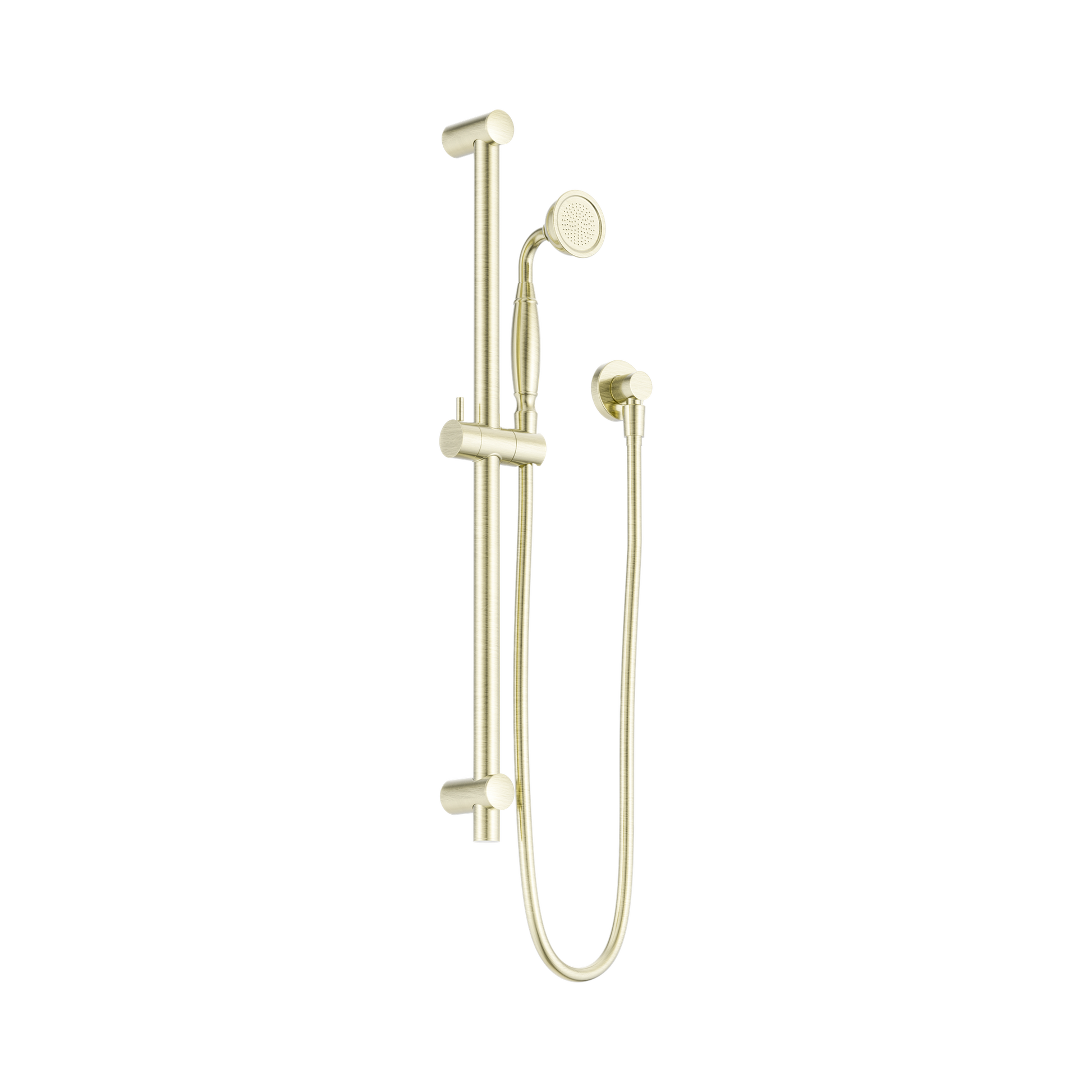 Nero York Shower Rail With Metal Hand Shower Aged Brass