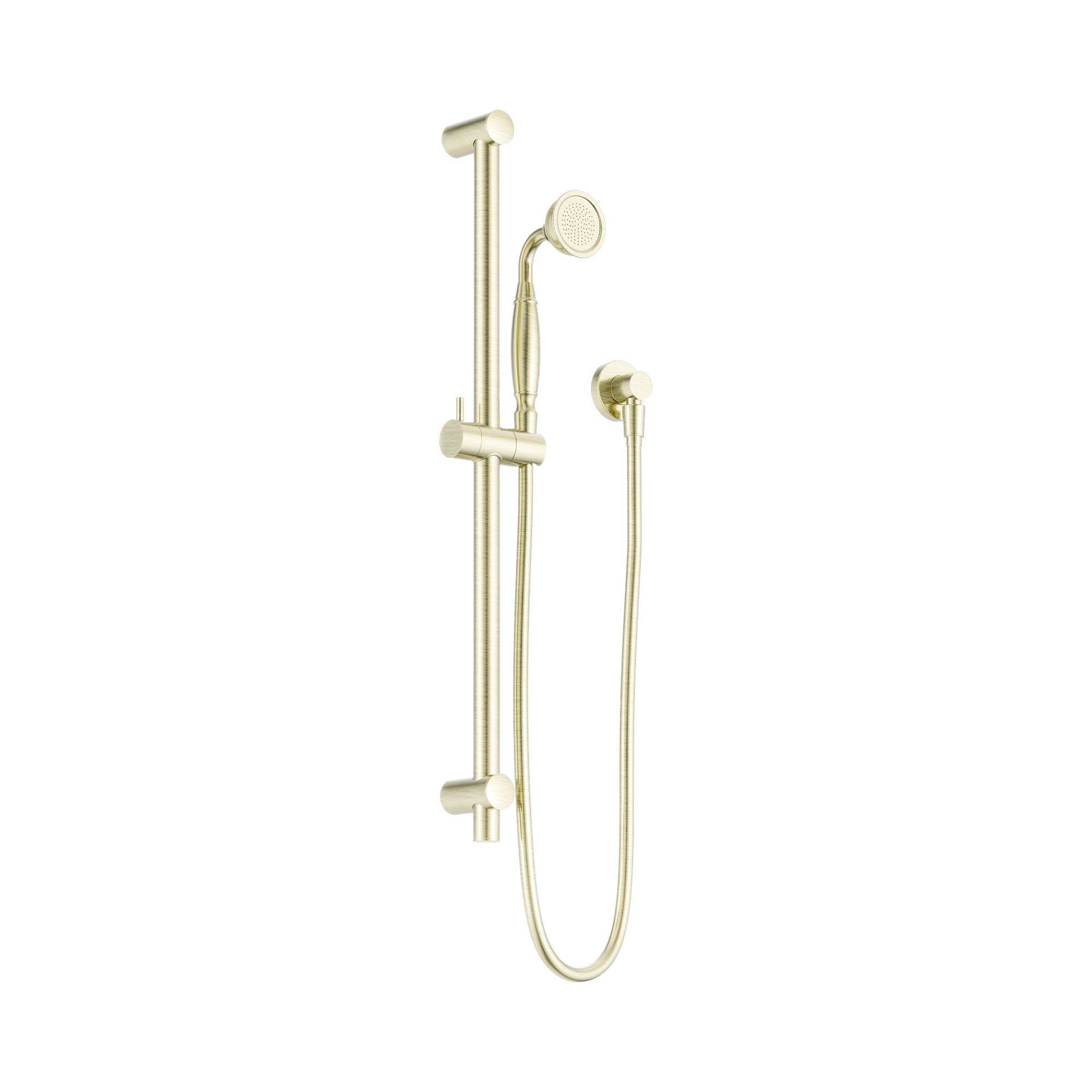 Nero York Shower Rail With Metal Hand Shower Aged Brass