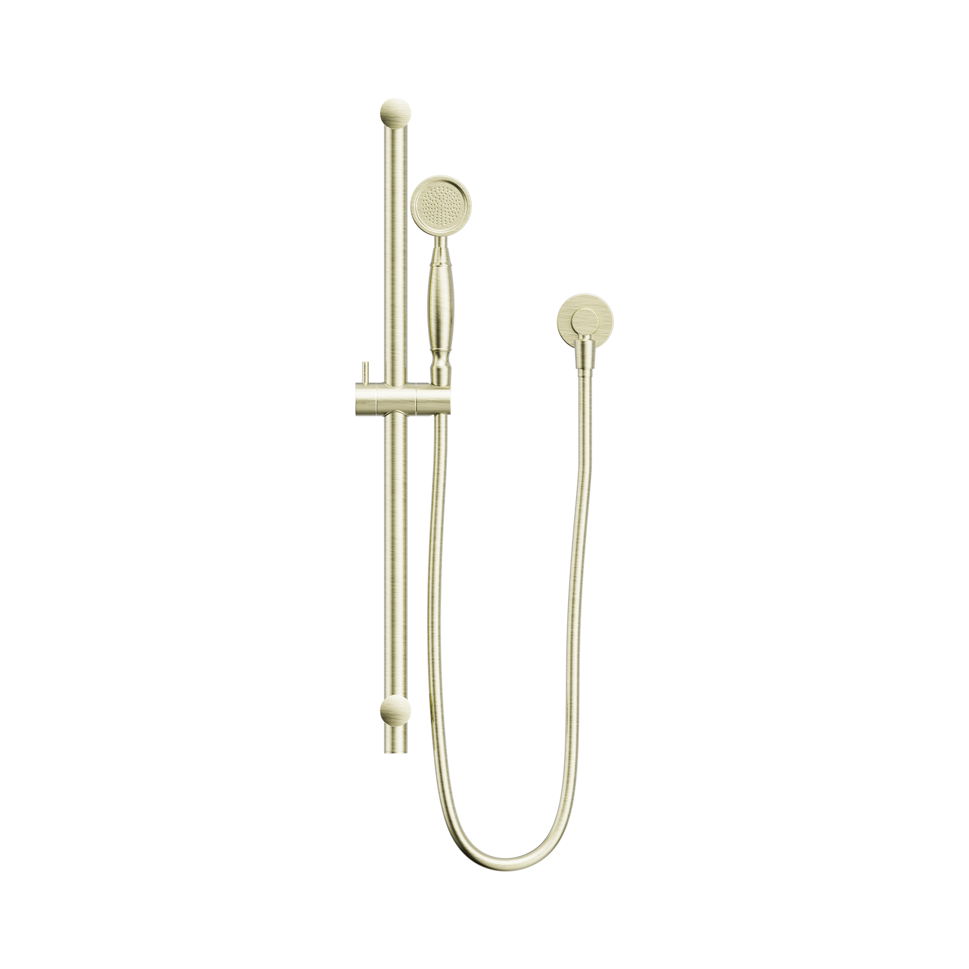 Nero York Shower Rail With Metal Hand Shower Aged Brass