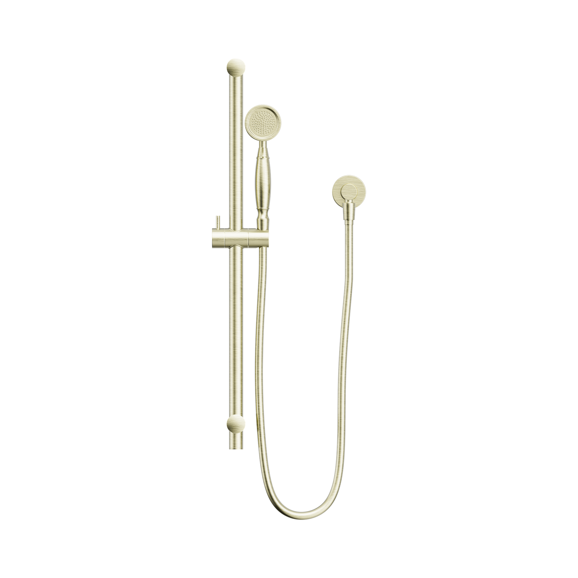 Nero York Shower Rail With Metal Hand Shower Aged Brass