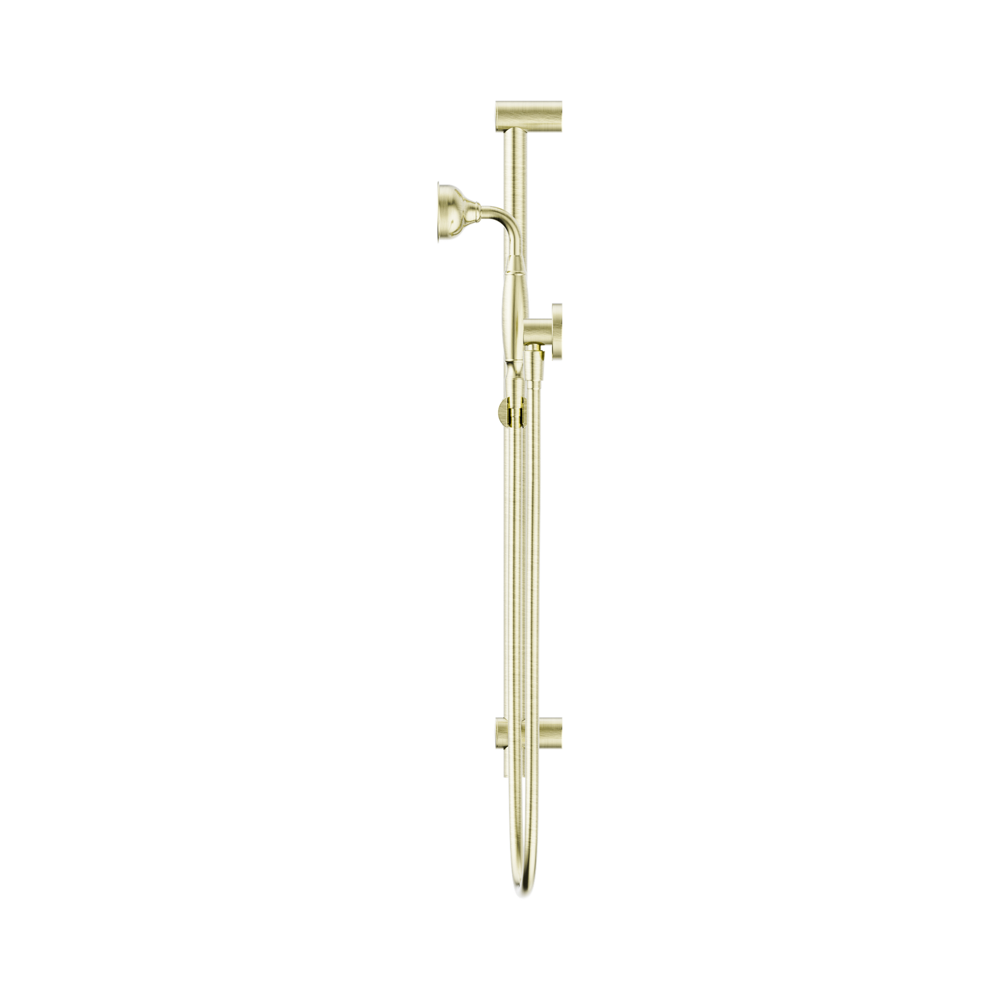 Nero York Shower Rail With Metal Hand Shower Aged Brass