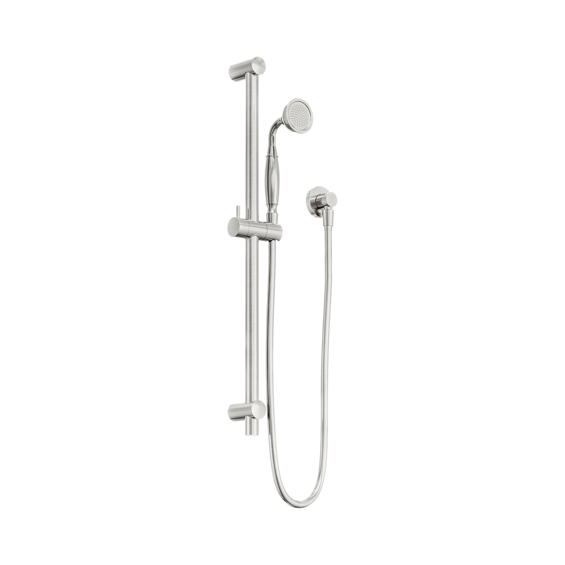 Nero York Shower Rail With Metal Hand Shower, Brushed Nickel