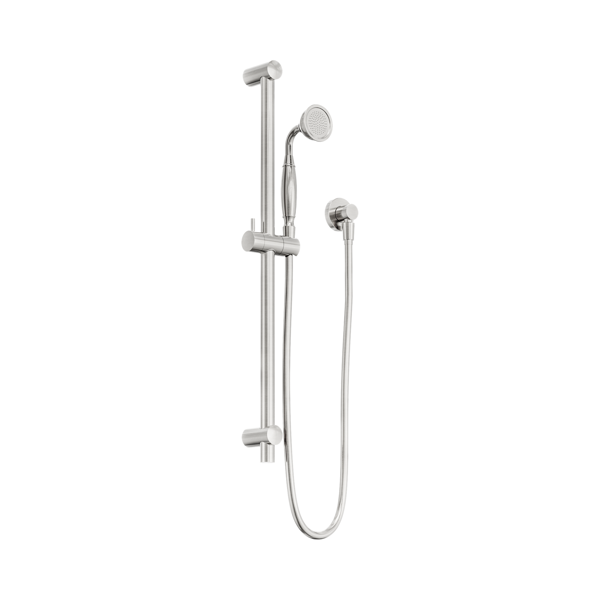 Nero York Shower Rail With Metal Hand Shower, Brushed Nickel