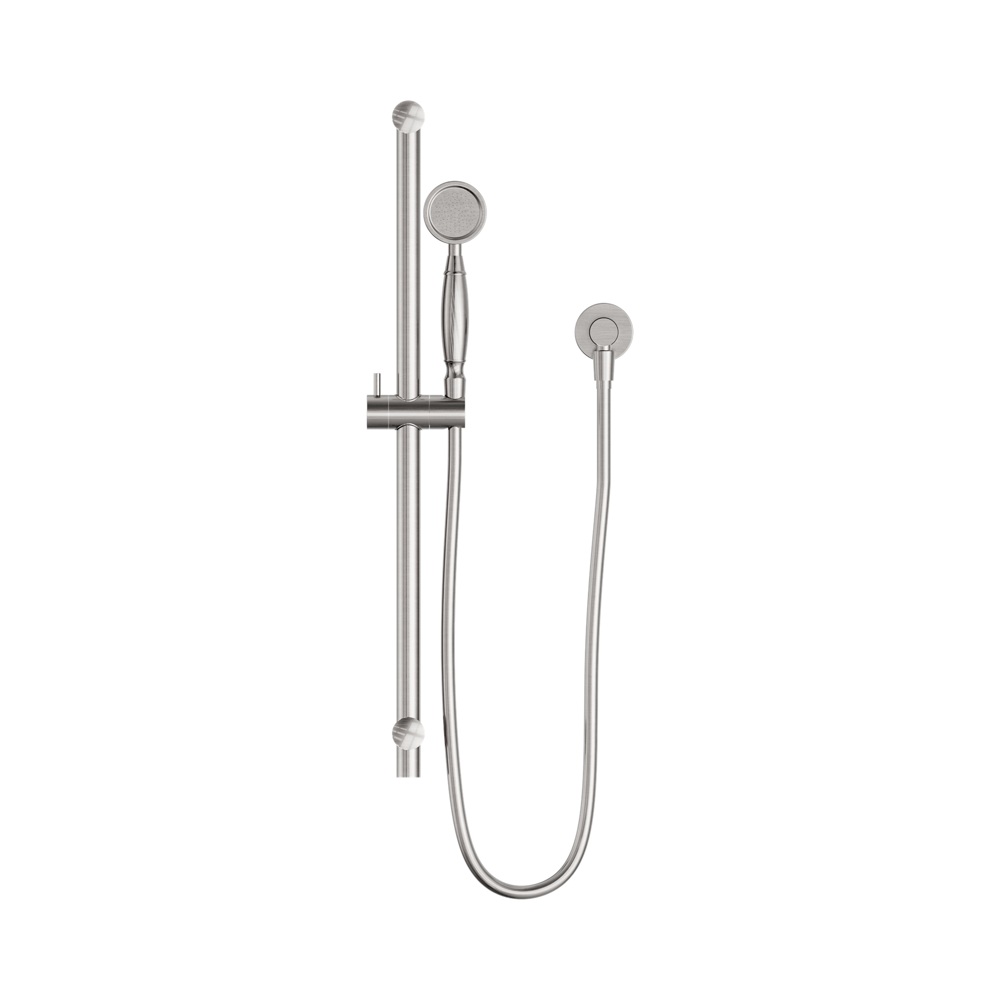 Nero York Shower Rail With Metal Hand Shower, Brushed Nickel