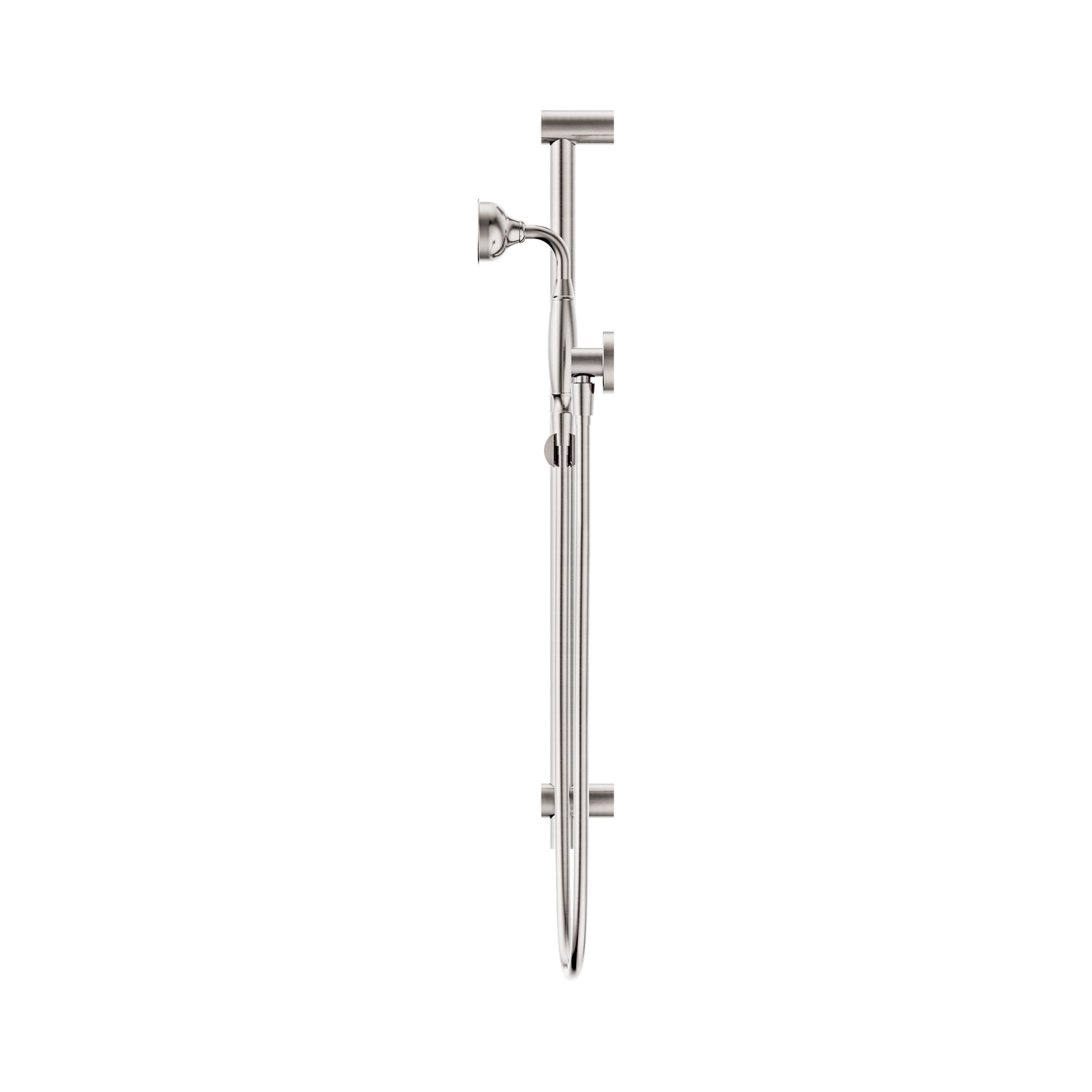 Nero York Shower Rail With Metal Hand Shower, Brushed Nickel