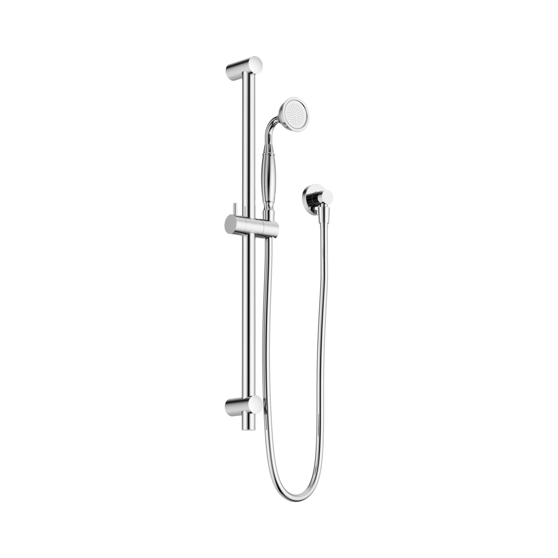 Nero York Shower Rail With Metal Hand Shower, Chrome