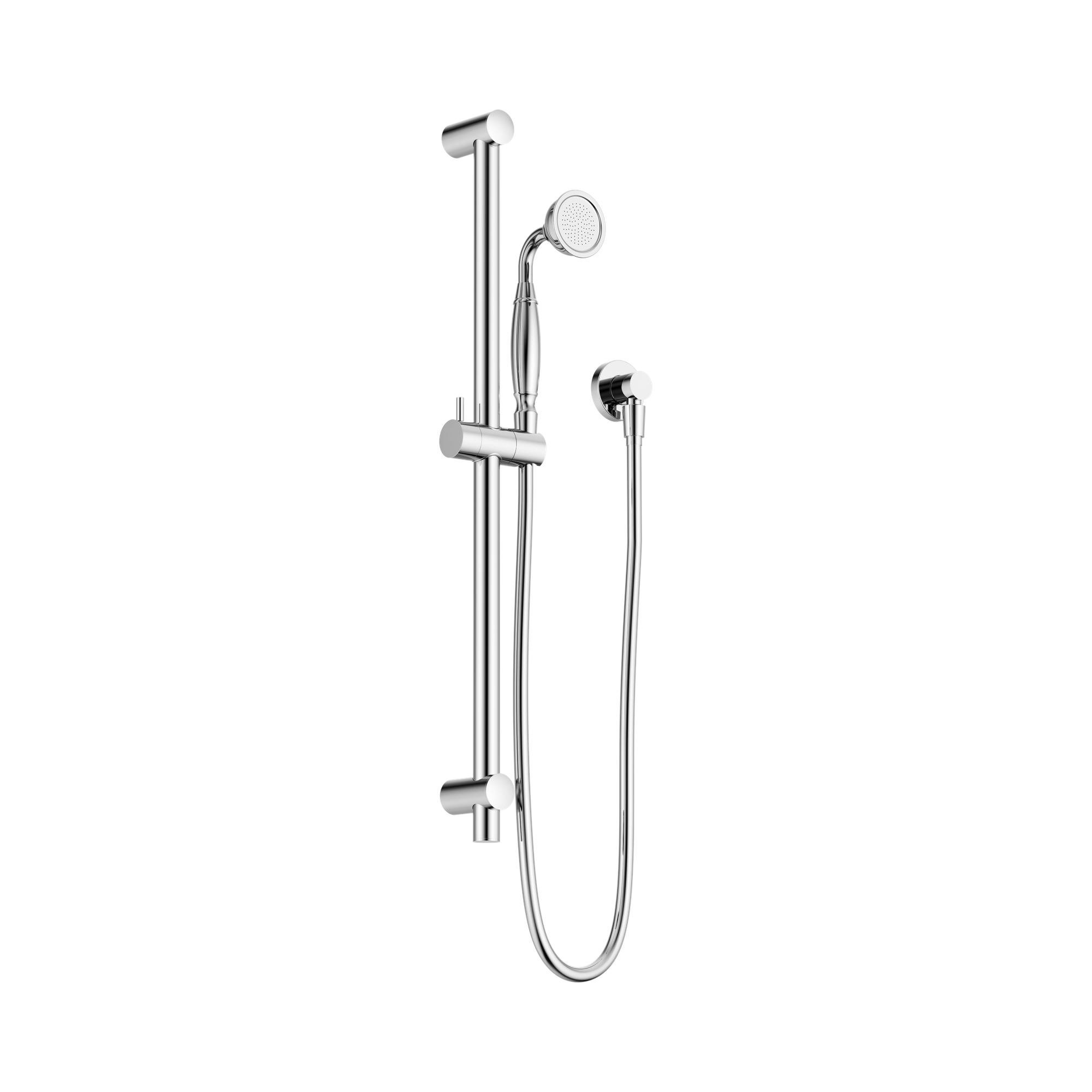 Nero York Shower Rail With Metal Hand Shower, Chrome