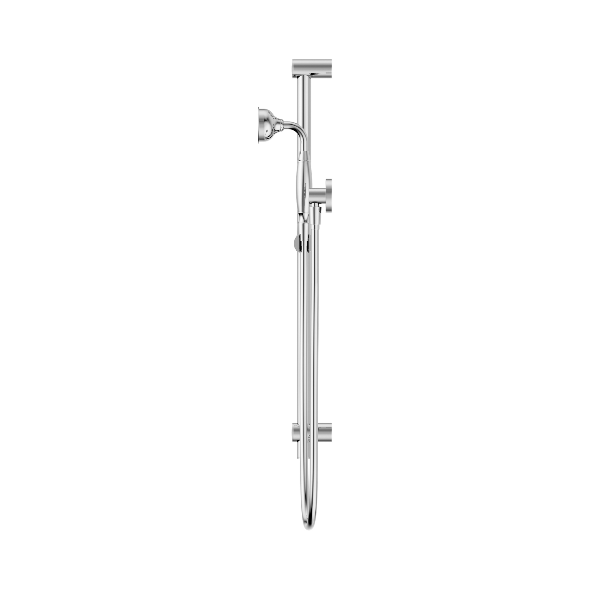 Nero York Shower Rail With Metal Hand Shower, Chrome