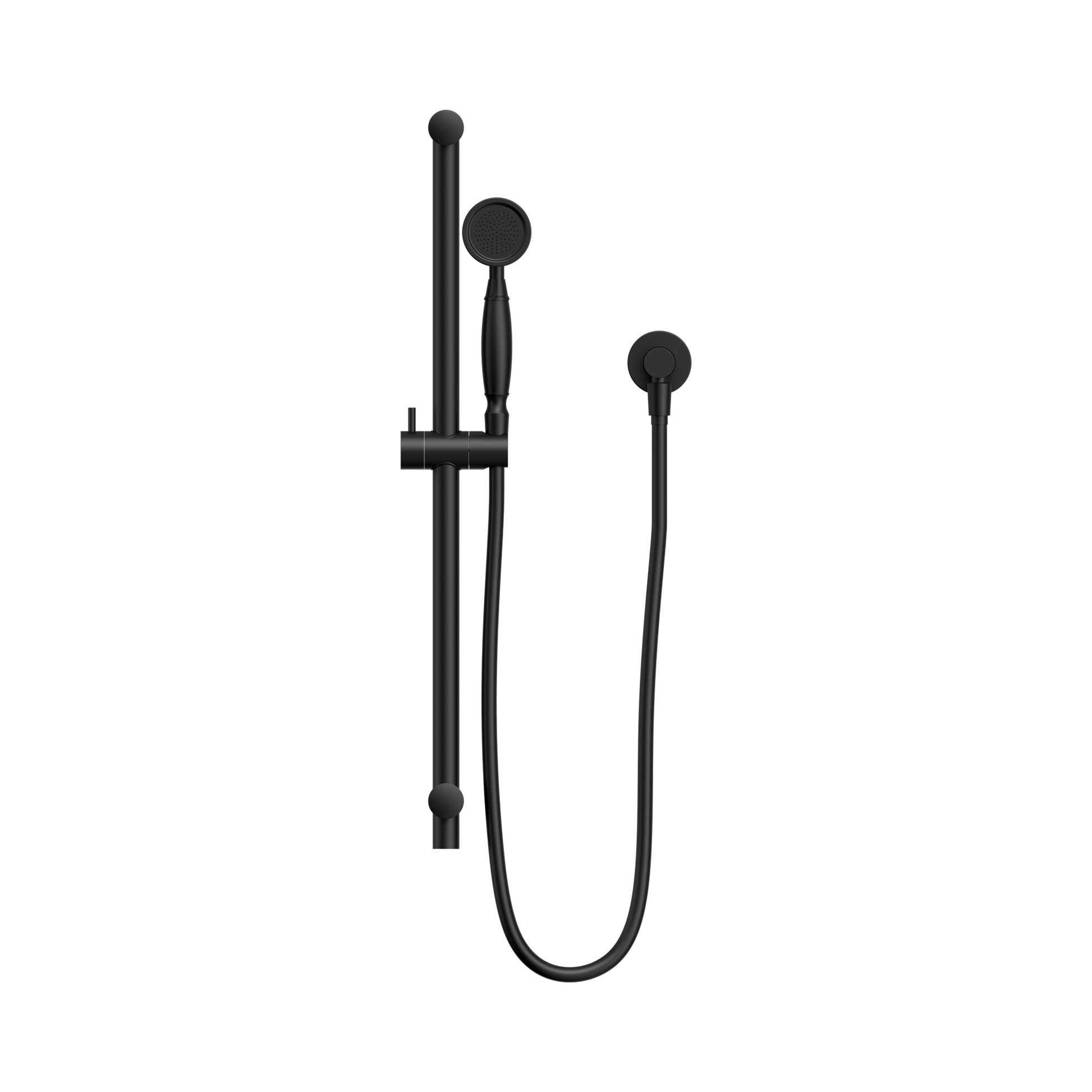 Nero York Shower Rail With Metal Hand Shower, Matte Black
