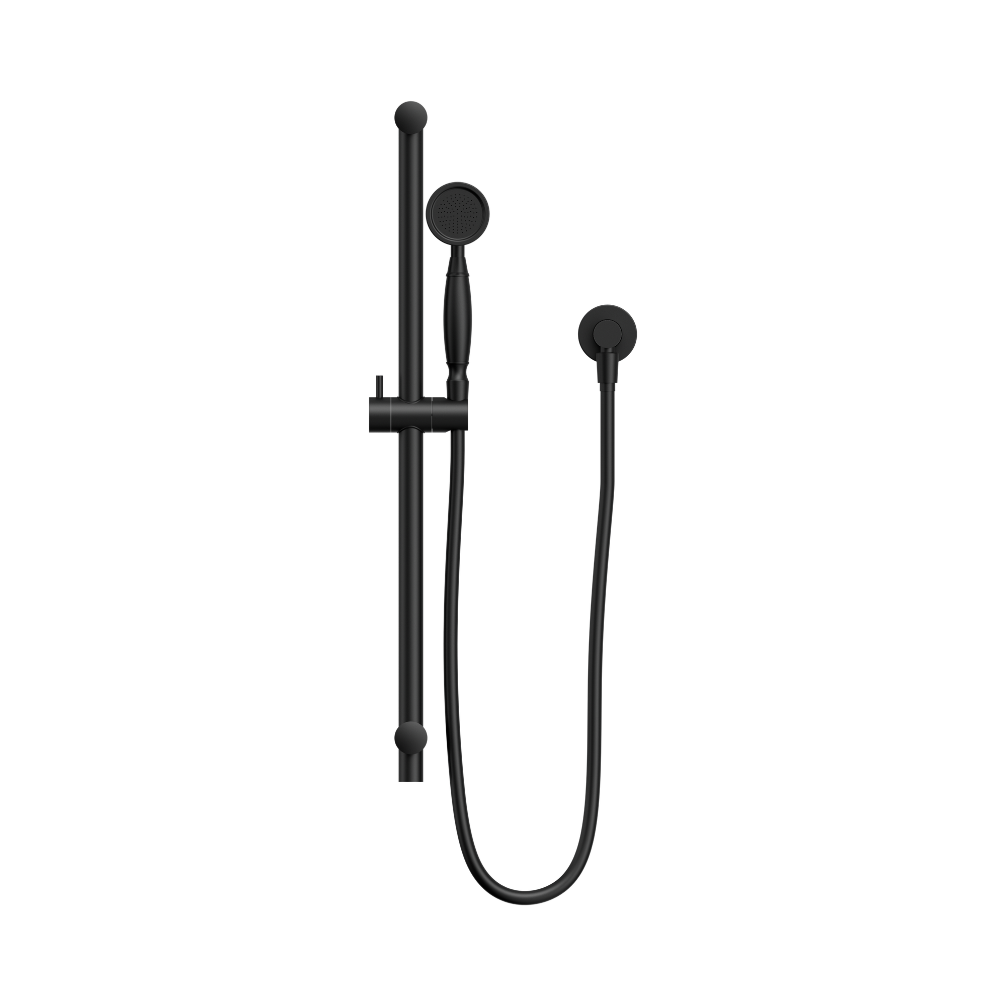 Nero York Shower Rail With Metal Hand Shower, Matte Black