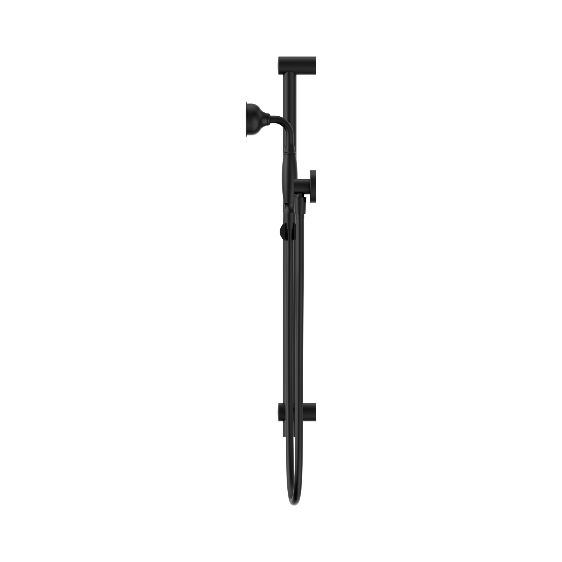 Nero York Shower Rail With Metal Hand Shower, Matte Black