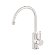 Nero York Kitchen Mixer Gooseneck Spout With Metal Lever, Brushed Nickel