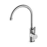 Nero York Kitchen Mixer Gooseneck Spout With Metal Lever, Chrome