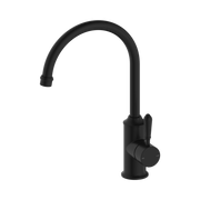 Nero York Kitchen Mixer Gooseneck Spout With Metal Lever, Matte Black