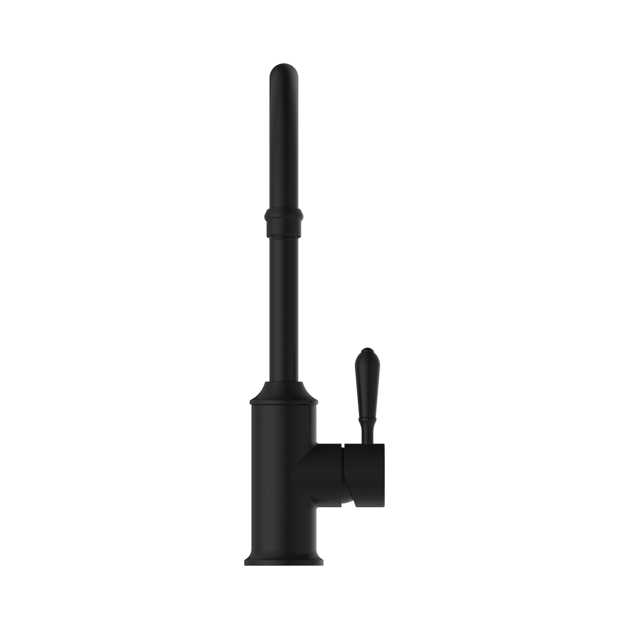 Nero York Kitchen Mixer Gooseneck Spout With Metal Lever, Matte Black