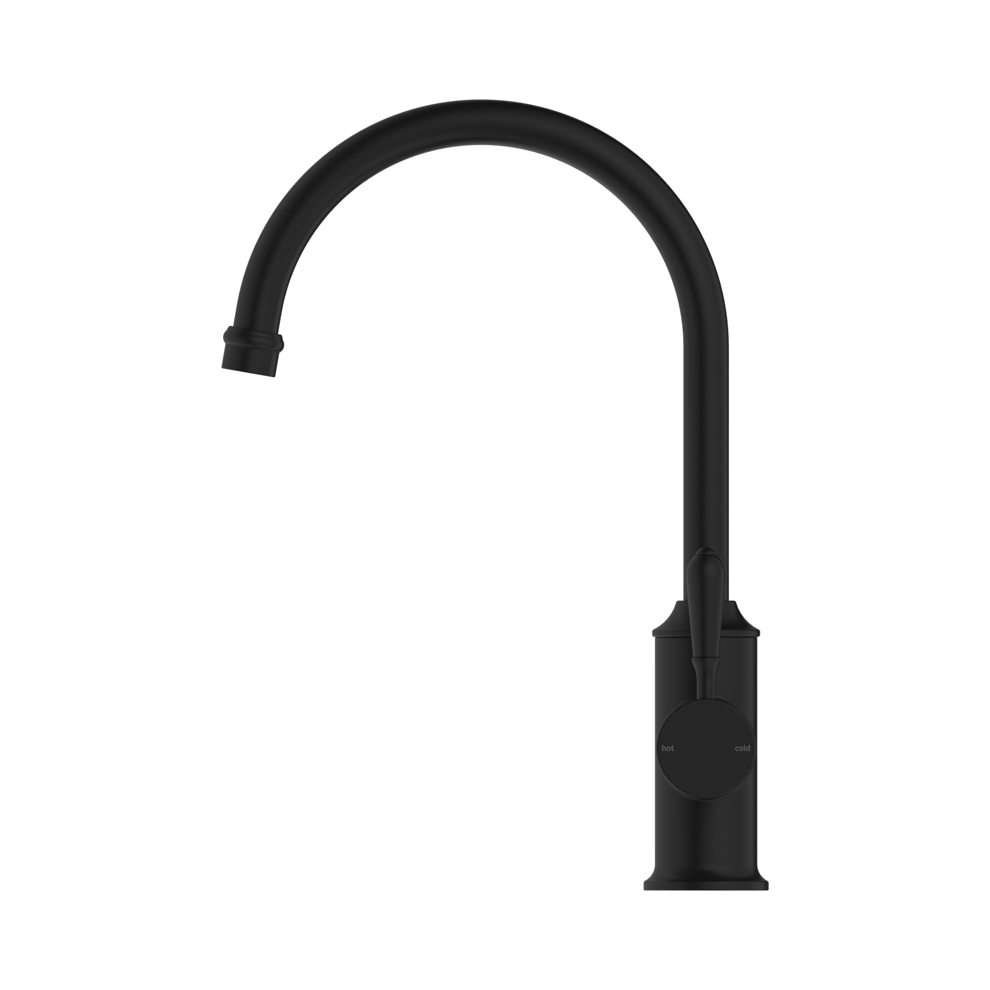 Nero York Kitchen Mixer Gooseneck Spout With Metal Lever, Matte Black