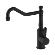 Nero York Kitchen Mixer Hook Spout With Metal Lever, Matte Black
