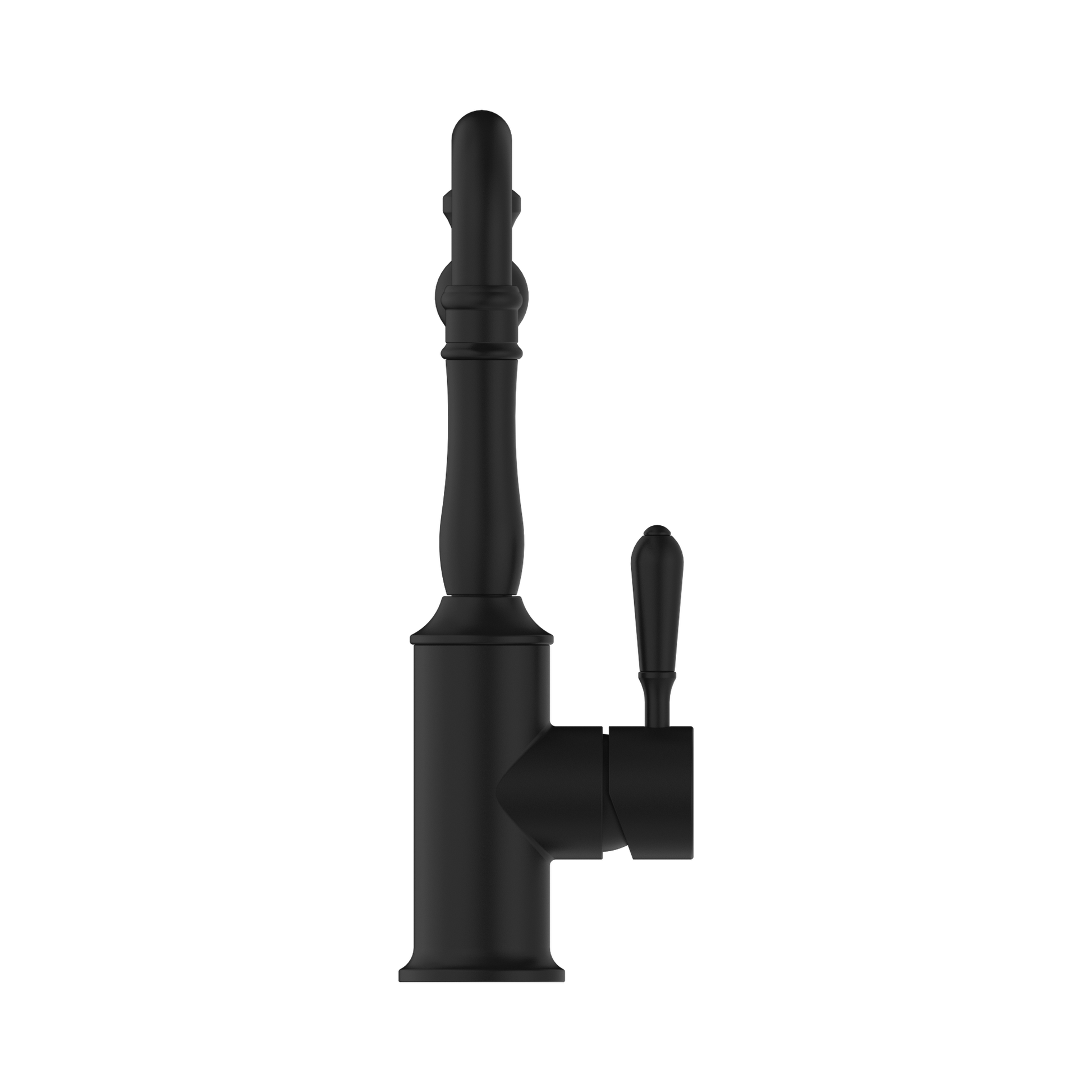 Nero York Kitchen Mixer Hook Spout With Metal Lever, Matte Black