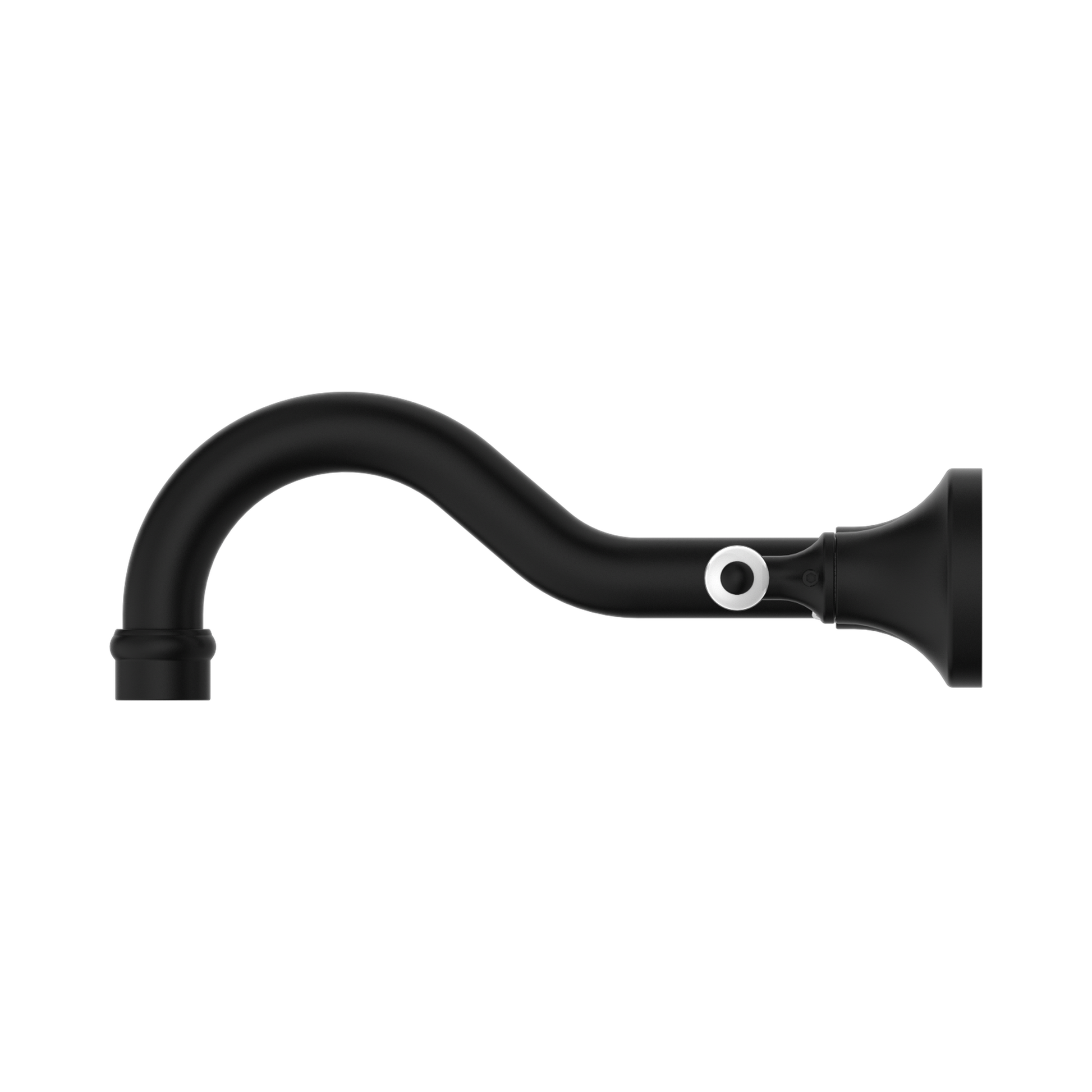 Nero York Wall Basin Set With White Porcelain Lever, Matte Black