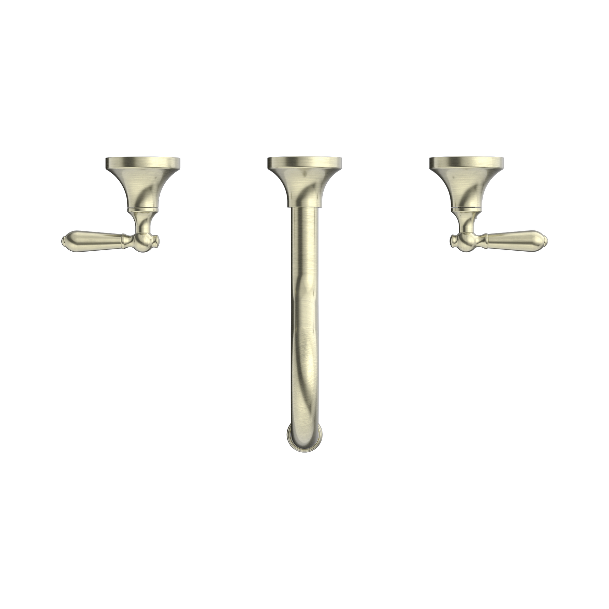 Nero York Wall Basin Set With Metal Lever Aged Brass