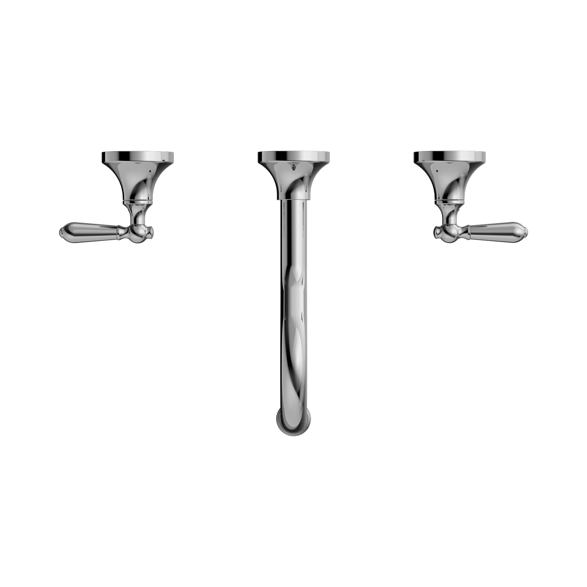 Nero York Wall Basin Set With Metal Lever, Chrome