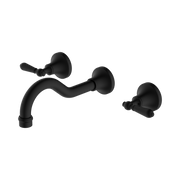 Nero York Wall Basin Set With Metal Lever, Matte Black