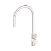Nero York Pull Out Sink Mixer With Vegie Spray Function With Metal Lever, Brushed Nickel