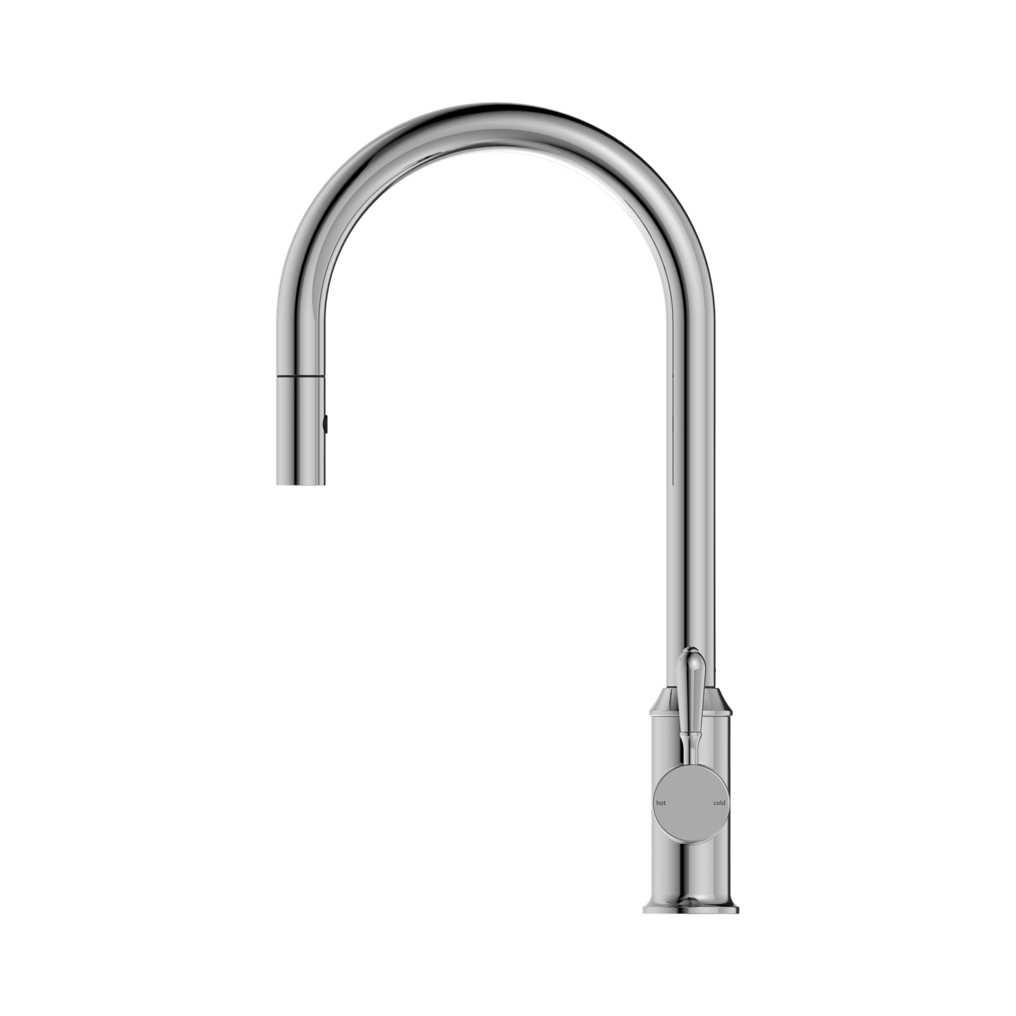 Nero York Pull Out Sink Mixer With Vegie Spray Function With Metal Lever, Chrome
