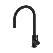 Nero York Pull Out Sink Mixer With Vegie Spray Function With Metal Lever, Matte Black