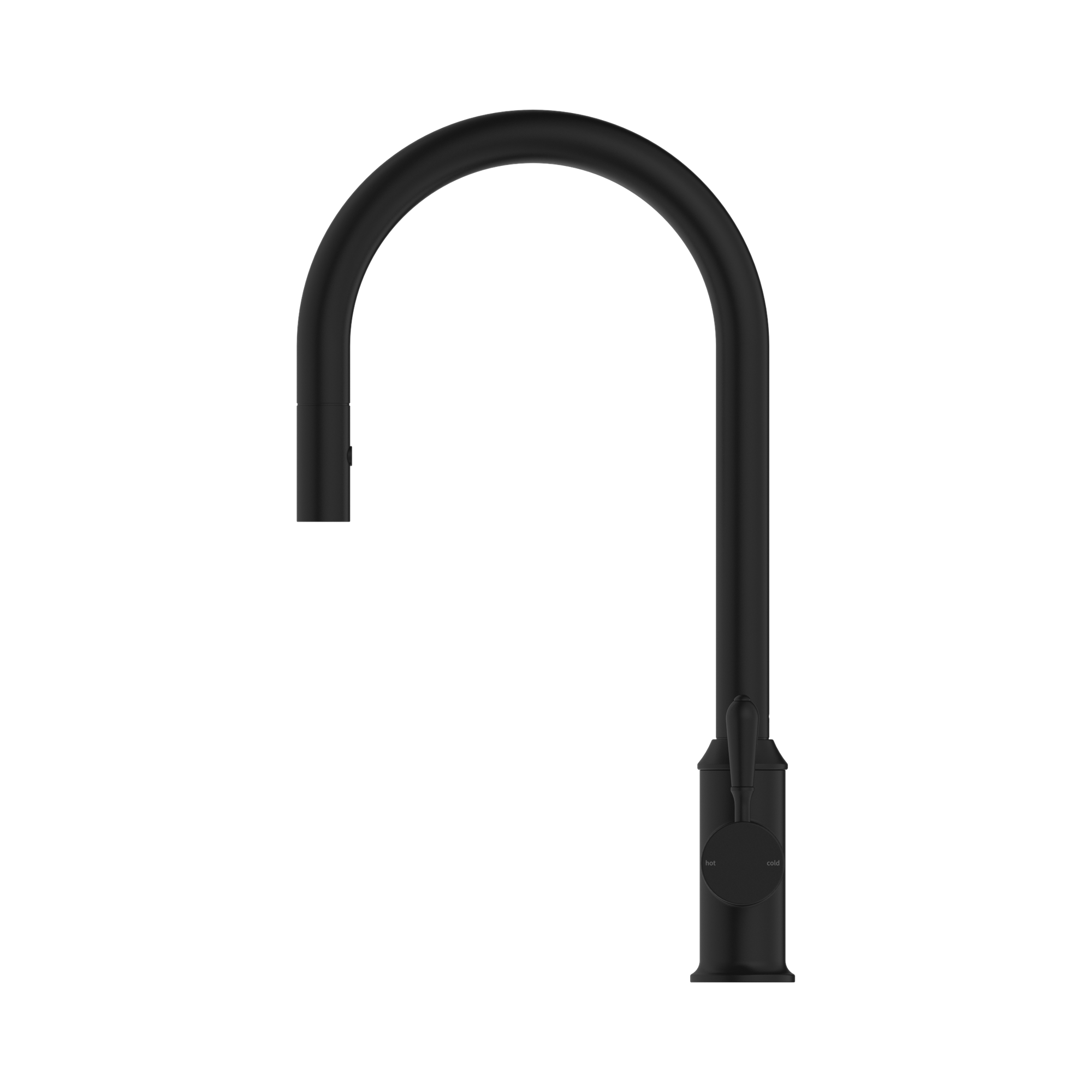 Nero York Pull Out Sink Mixer With Vegie Spray Function With Metal Lever, Matte Black