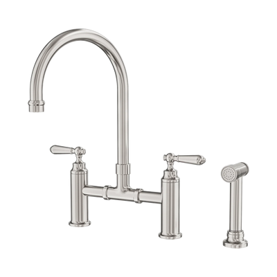 Nero York Bridge Kitchen Set With Hand Spray, Brushed Nickel