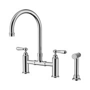 Nero York Bridge Kitchen Set With Hand Spray, Chrome