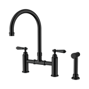 Nero York Bridge Kitchen Set With Hand Spray, Matte Black