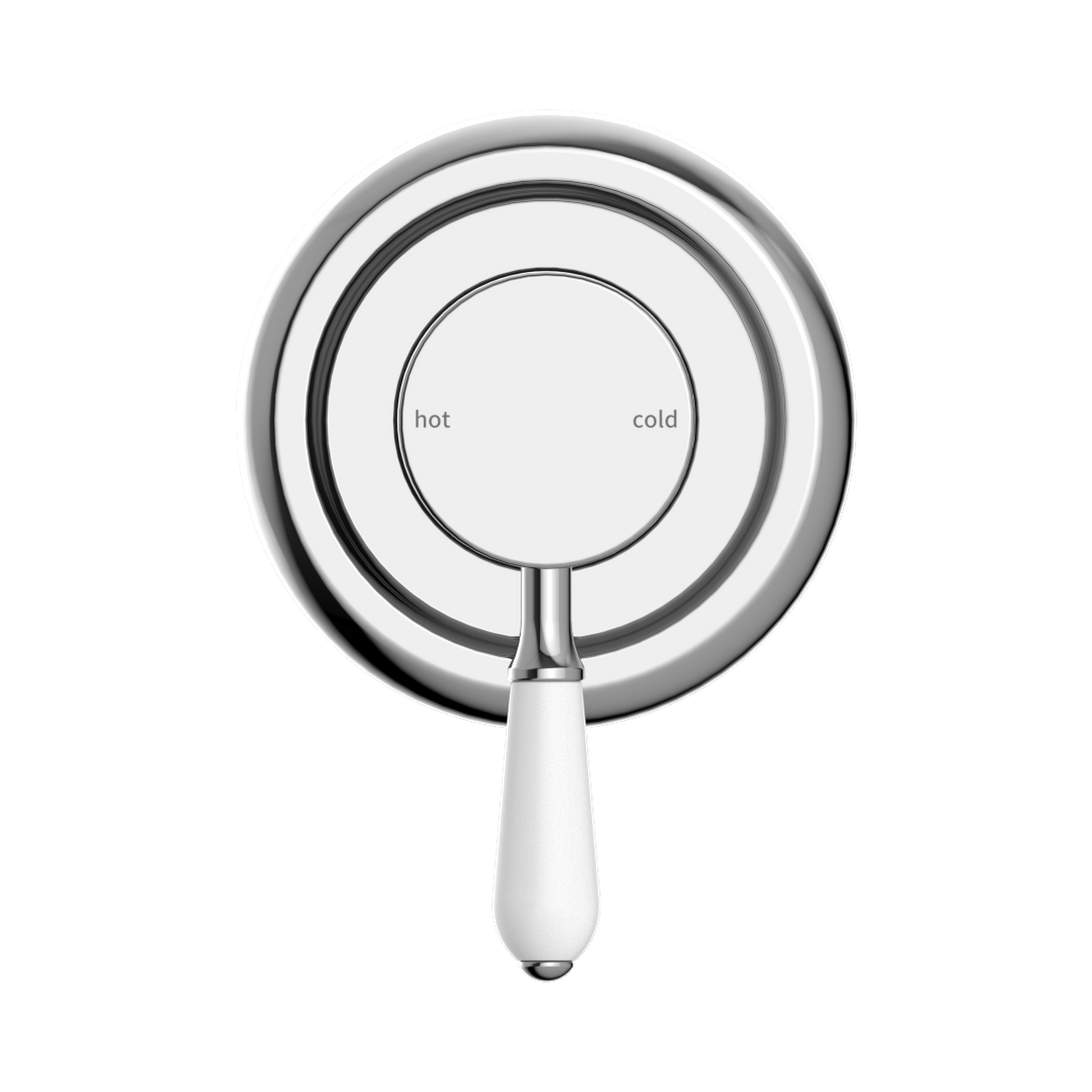 Nero York Wall/Shower Mixer With White Porcelain Lever, Chrome