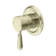 Nero York Wall/Shower Mixer With Metal Lever Aged Brass