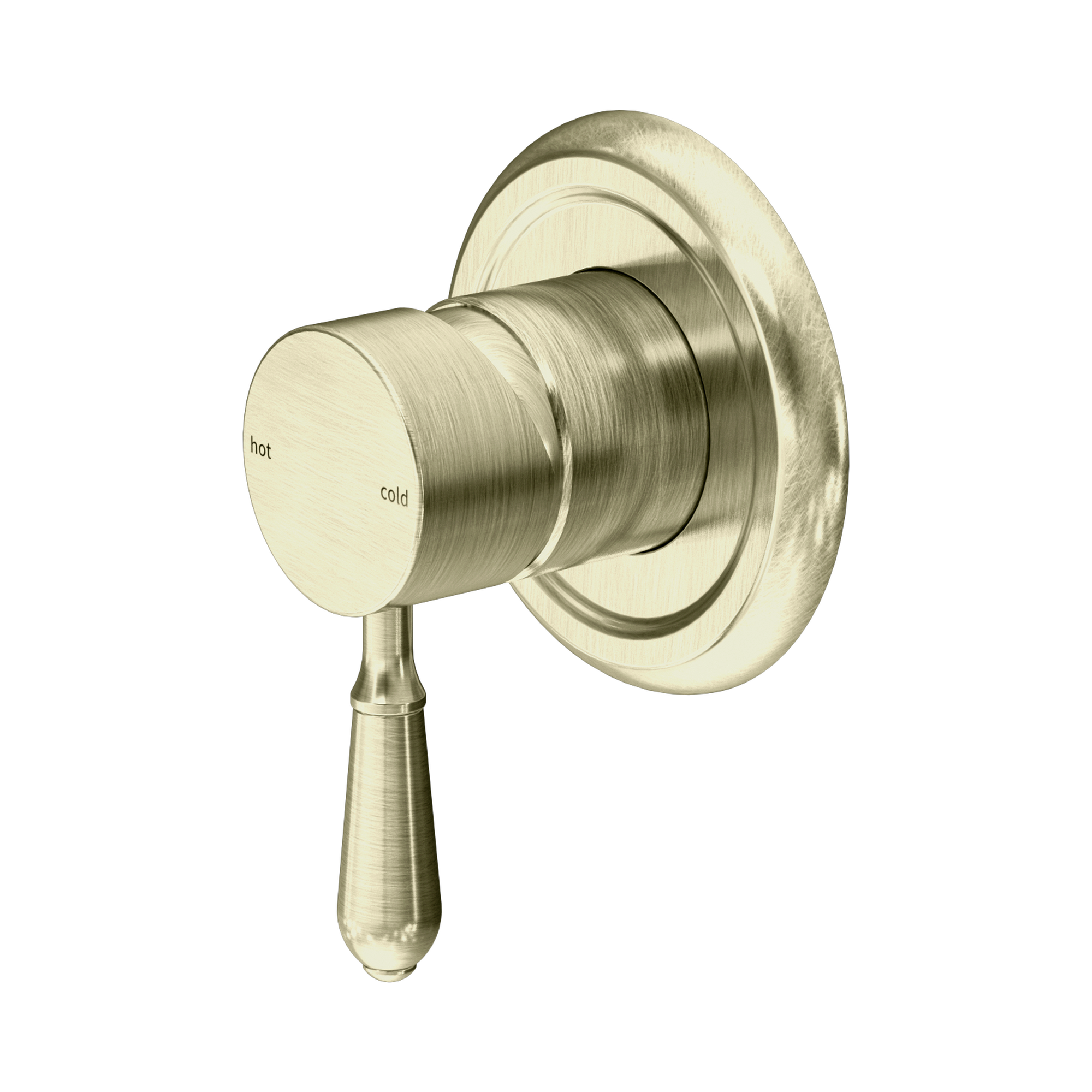 Nero York Wall/Shower Mixer With Metal Lever Aged Brass