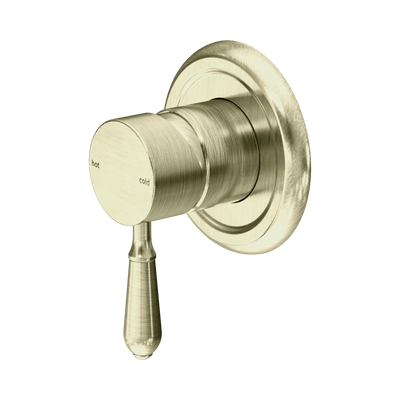 Nero York Shower Mixer With Metal Lever, Aged Brass