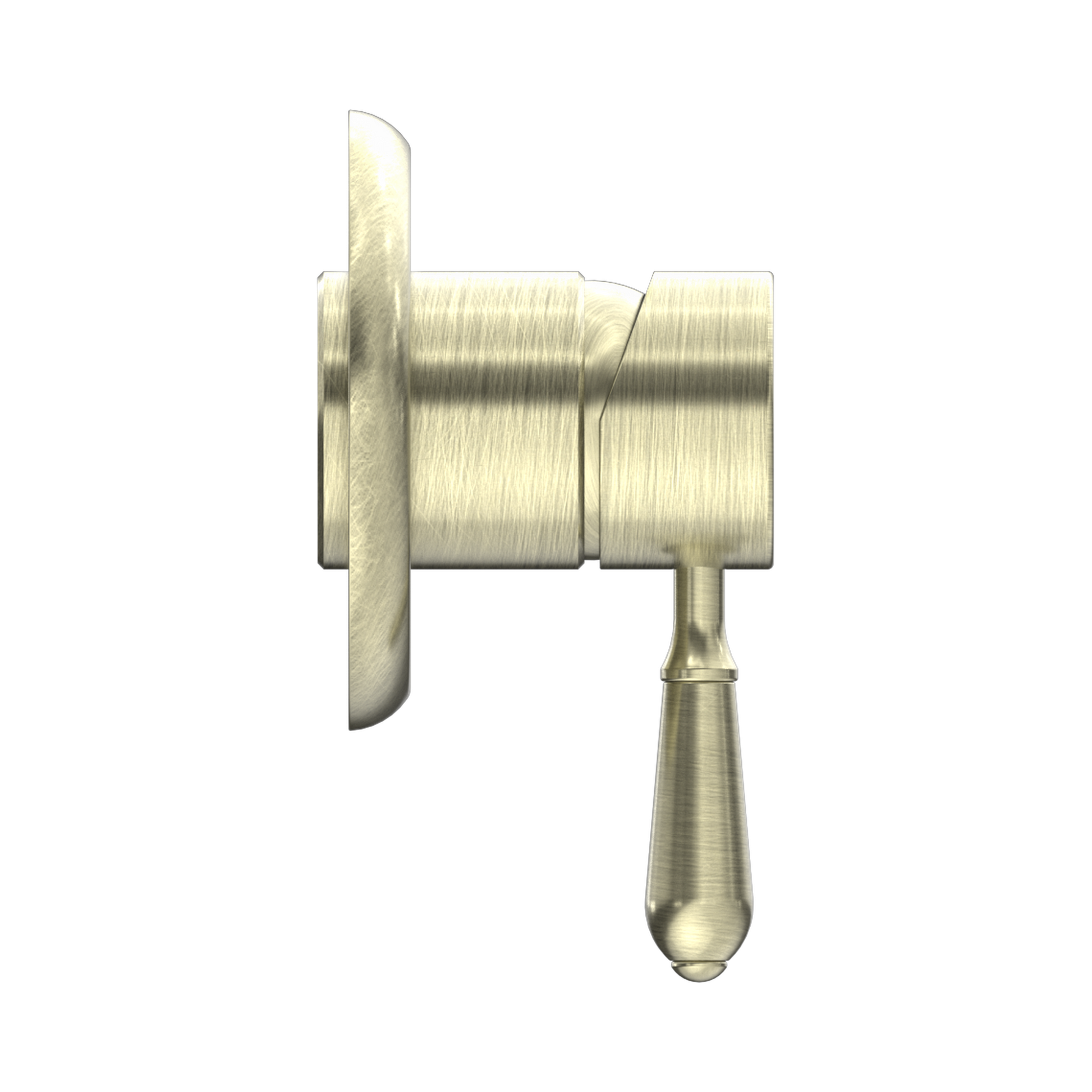 Nero York Wall/Shower Mixer With Metal Lever Aged Brass