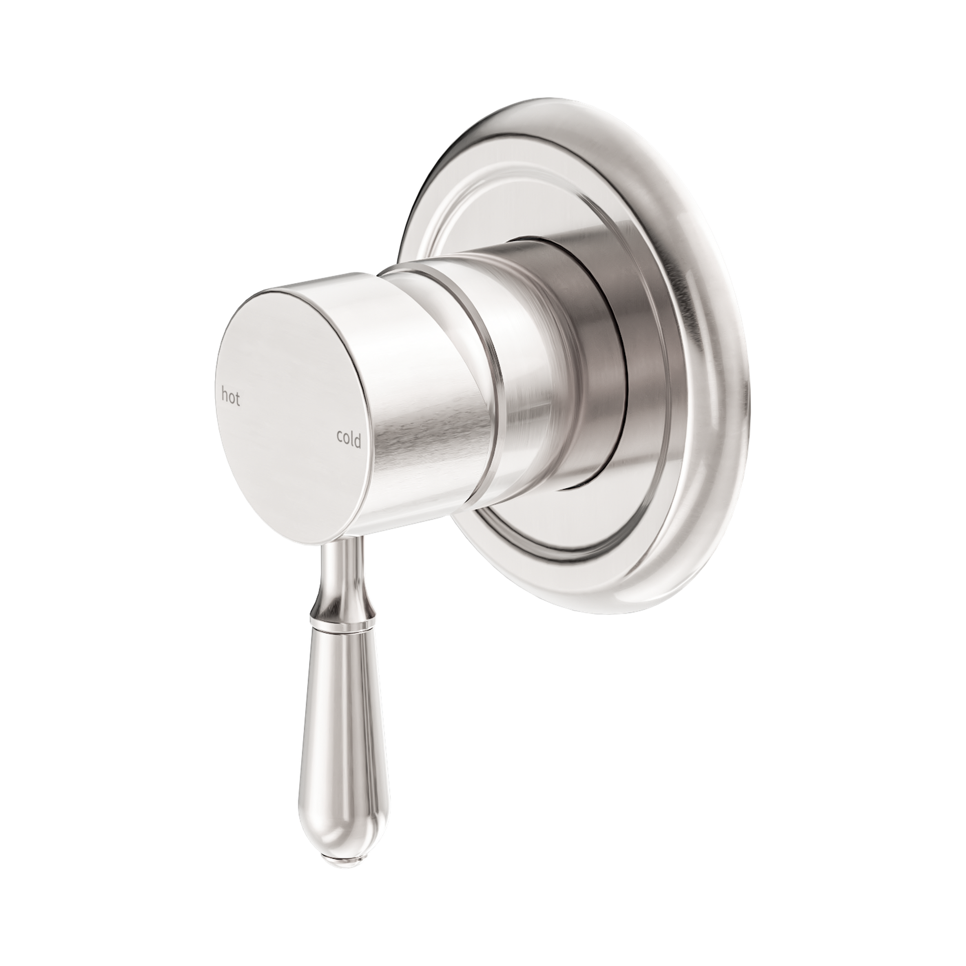 Nero York Wall/Shower Mixer With Metal Lever, Brushed Nickel