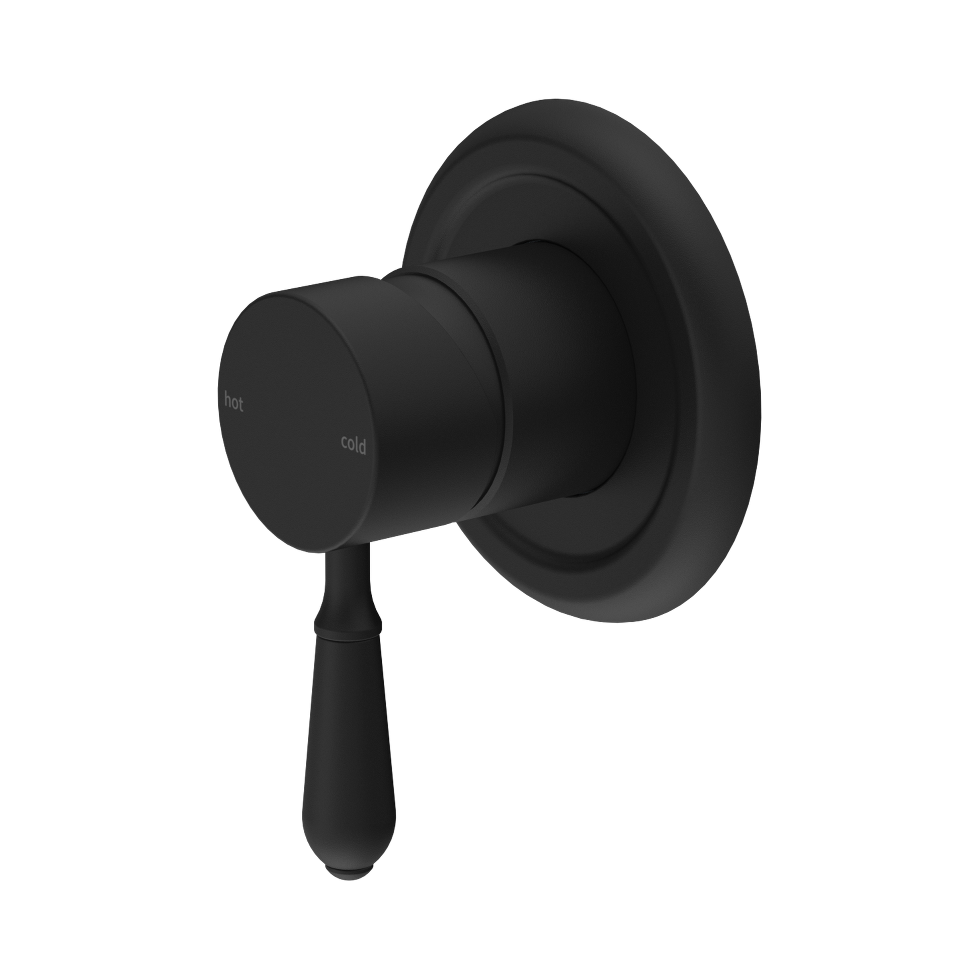 Nero York Wall/Shower Mixer With Metal Lever, Matte Black