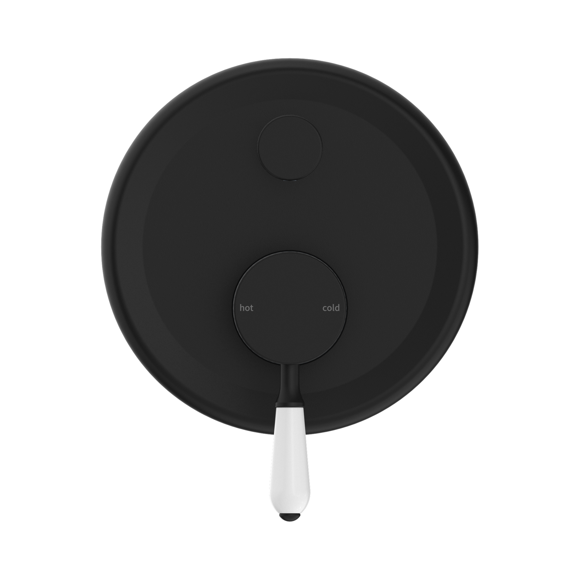 Nero York Diverter Mixer With White Porcelain Lever, Matte Black