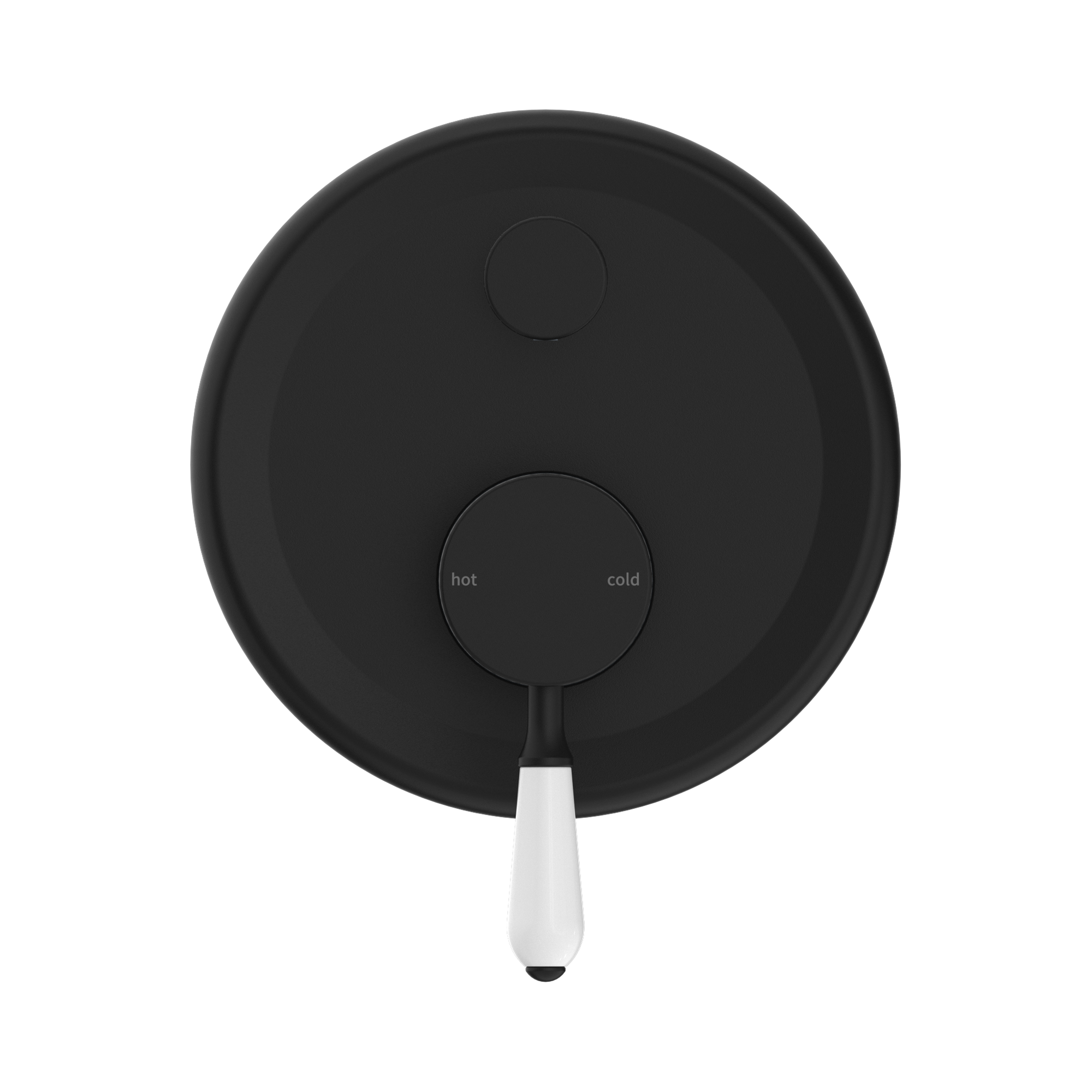 Nero York Diverter Mixer With White Porcelain Lever, Matte Black