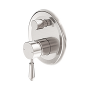 Nero York Diverter Mixer With Metal Lever, Brushed Nickel