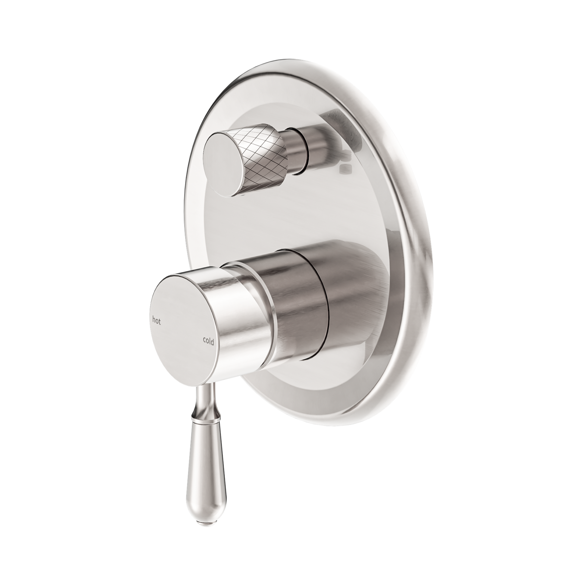 Nero York Diverter Mixer With Metal Lever, Brushed Nickel