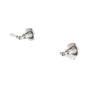 Nero York Wall Top Assemblies With White Porcelain Lever, Brushed Nickel