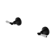 Nero York Wall Top Assemblies With White Porcelain Lever, Matte Black