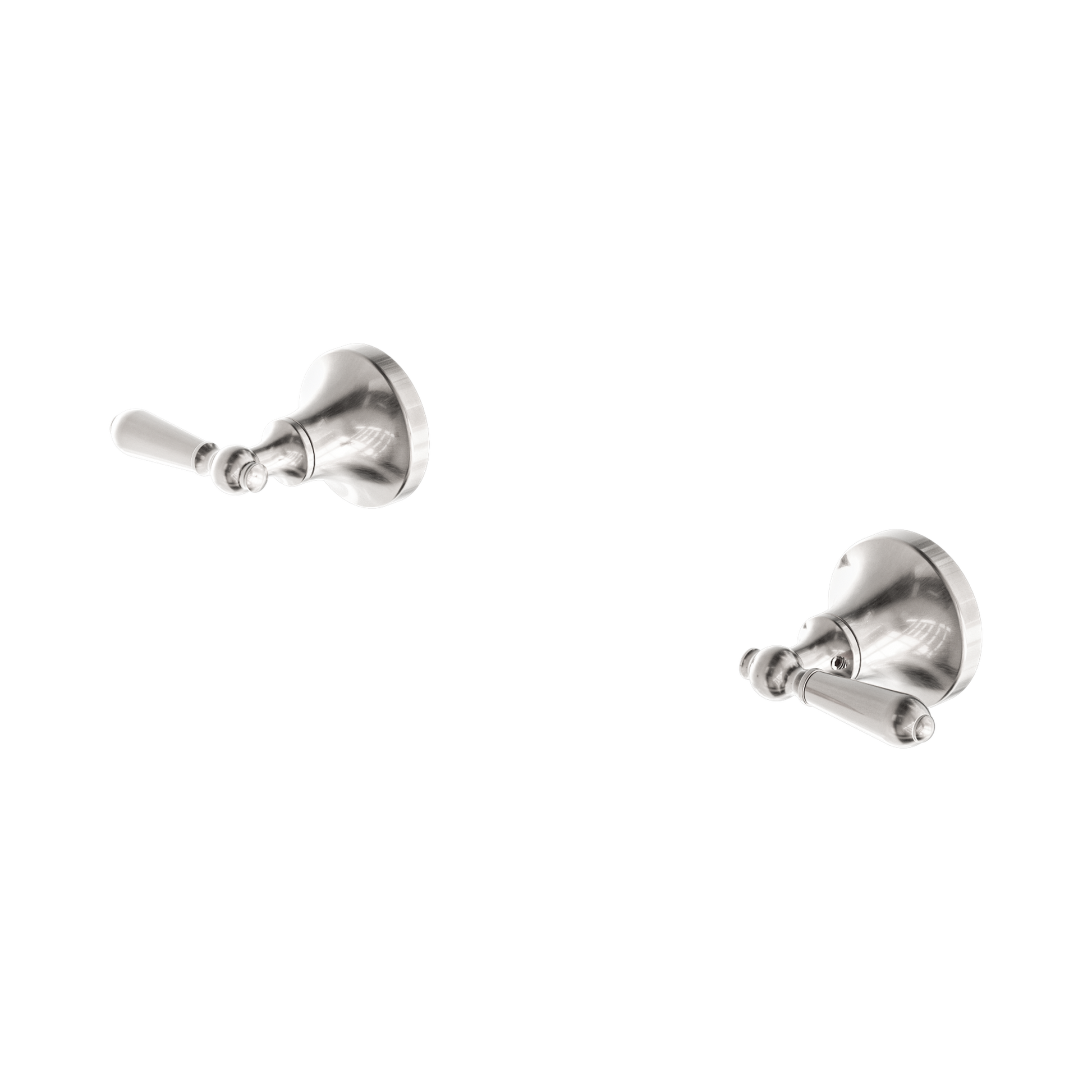 Nero York Wall Top Assemblies With Metal Lever, Brushed Nickel